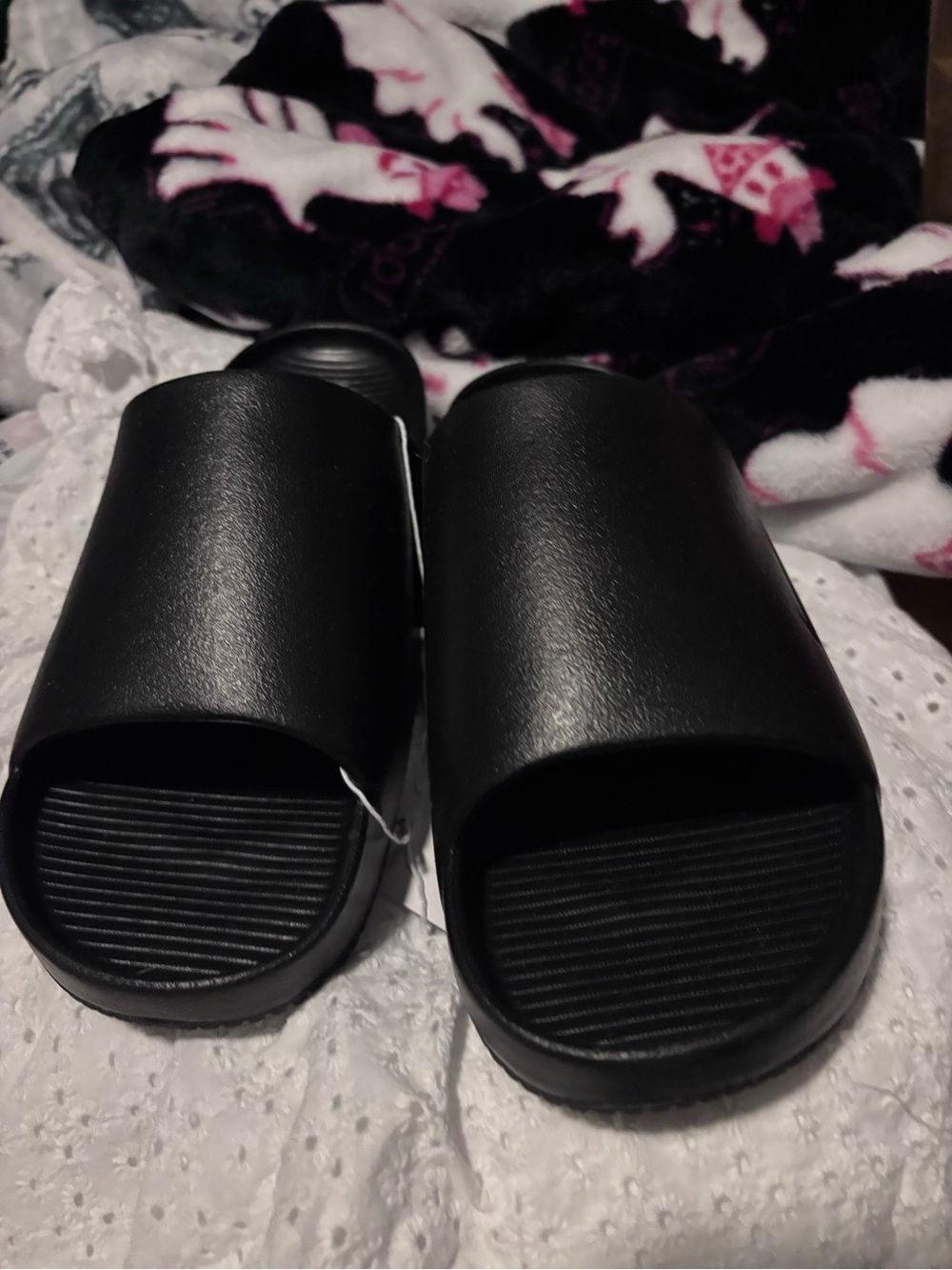 Nike Black Slide Sandals with Textured Outsole
